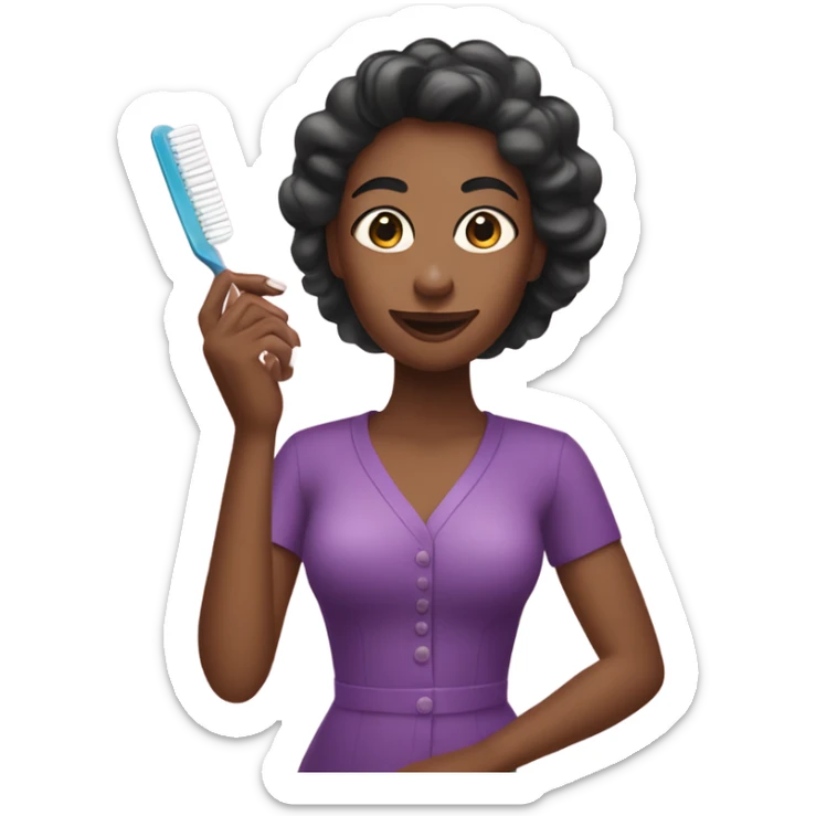 Woman with a nail polish in one hand and a nail file in the other hand sticker