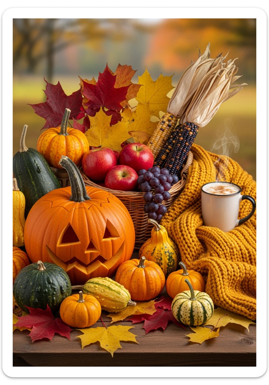 autumn atributes sticker