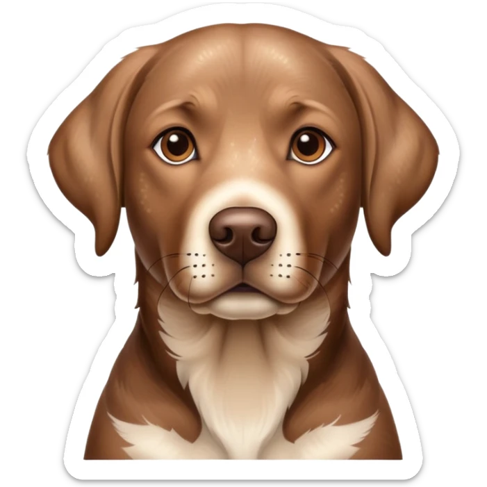 realistic portrait of a brown spotted Labrador retriever, natural lighting, detailed fur texture sticker
