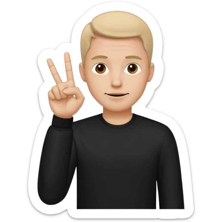 A man wear black his skin tone is beige and he does like Yoo wassup sticker