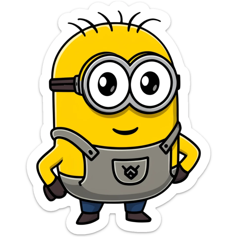 colorful cartoon sticker of Minion Kevin sticker