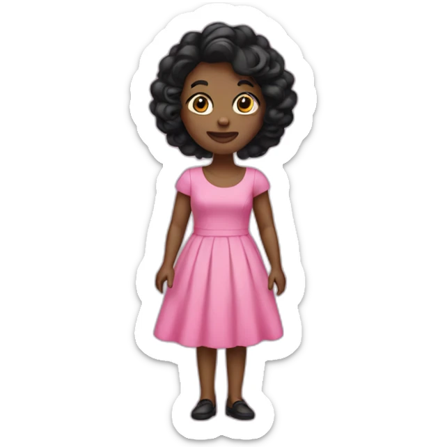 A balck wearing a pink dress sticker