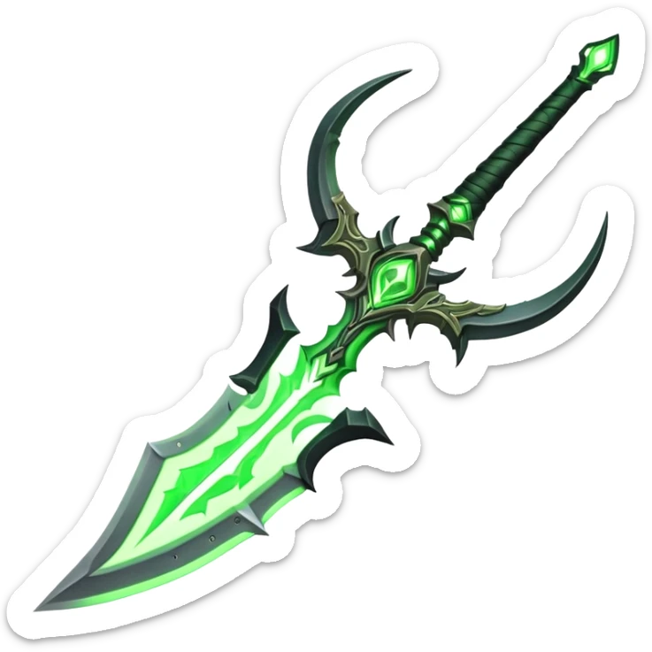 World of Warcraft warglaives weapon, curved blades like Illidan's weapons sticker