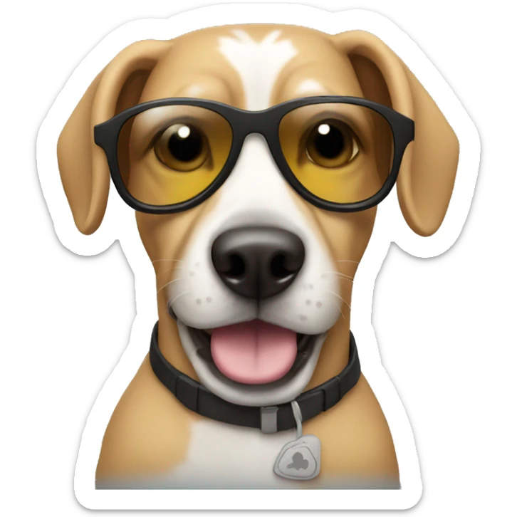 Dog with sunglasses sticker