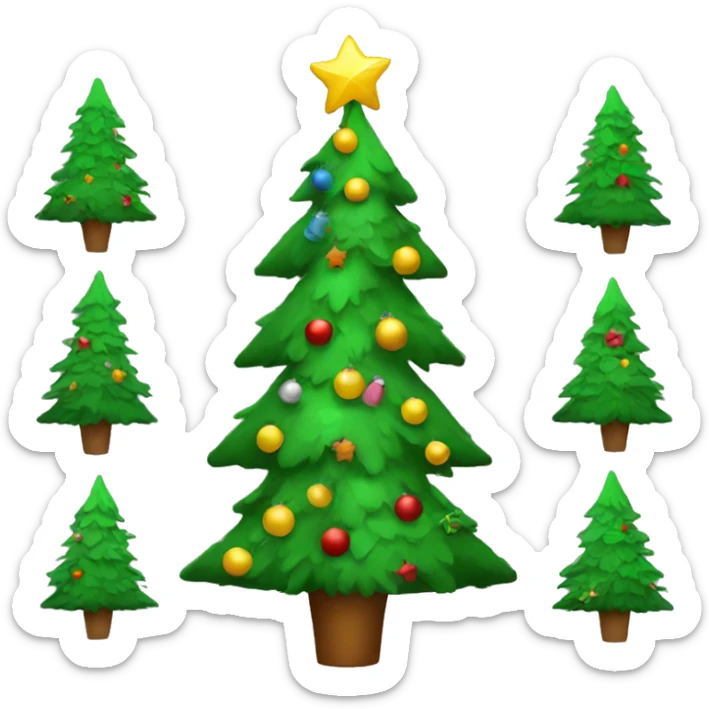 Modern Christmas tree sticker