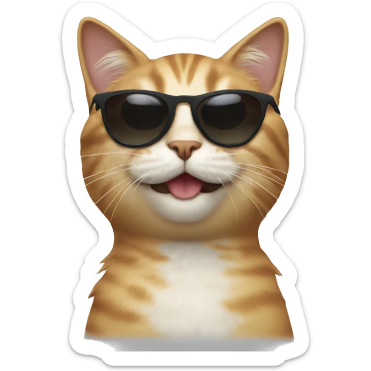Cat with sunglasses sticker