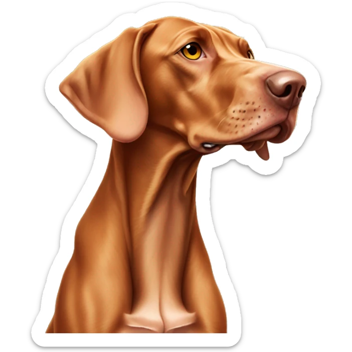 old adult vizsla aged whitened snowy flecked snout and paws high tail  sticker
