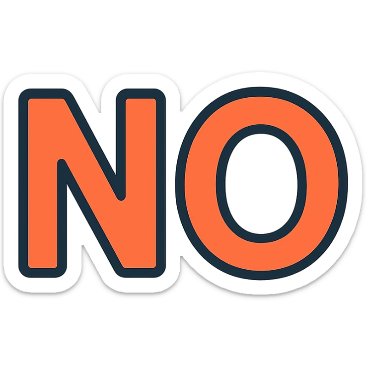 the word NO sticker