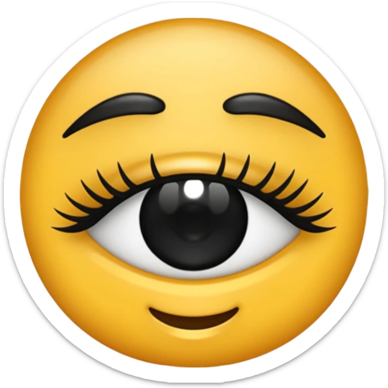 Un emoji de dos ojos grandes y expresivos, con pupilas negras y un ligero brillo. El estilo debe ser simple y limpio, con un contorno suave. El fondo es transparente sticker