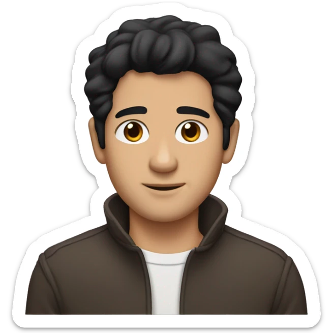 Man with black hair and brown eyes looking like joey from the tv series friends sticker