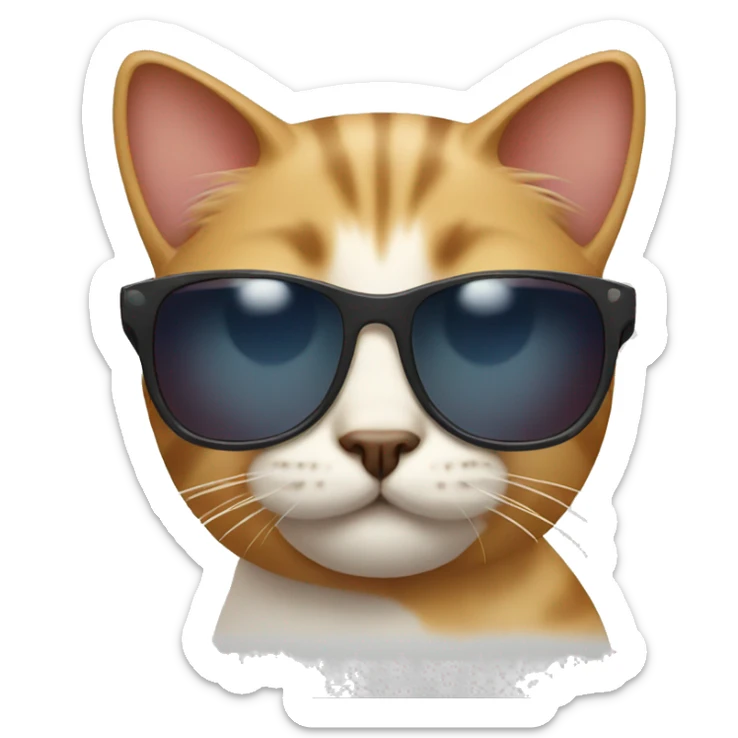 Cat with sunglasses sticker