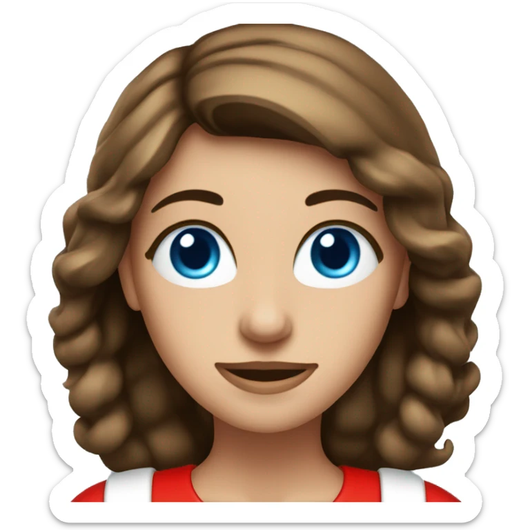 brunette woman in santa costume with blue eyes and tanned sticker