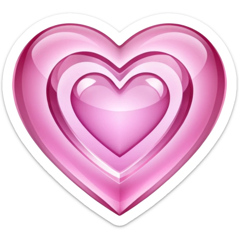 Pink heart shaped crystal with a $ carved in the center of the crystal. sticker