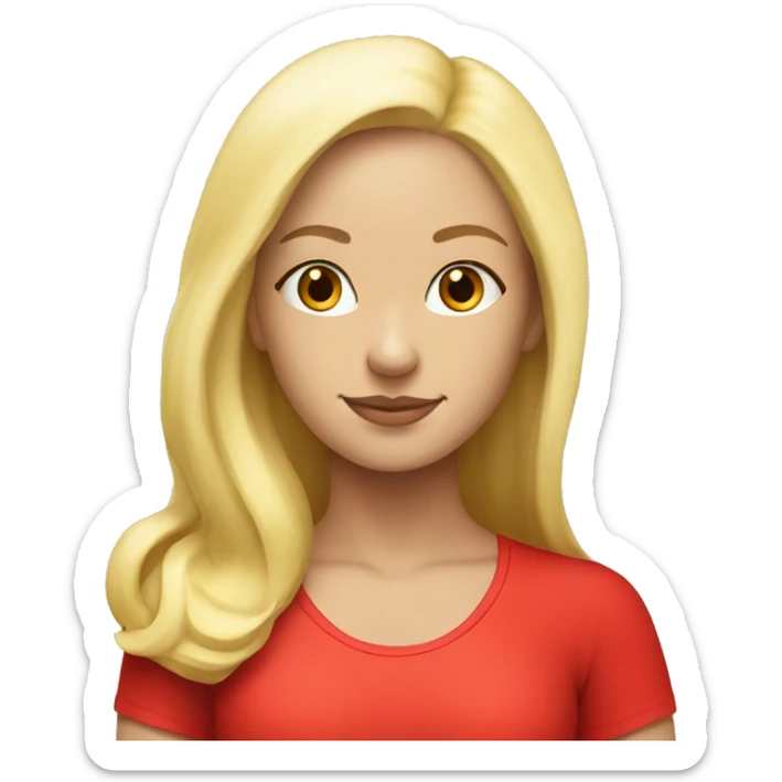  yoga blonde light girl in red yoga sticker