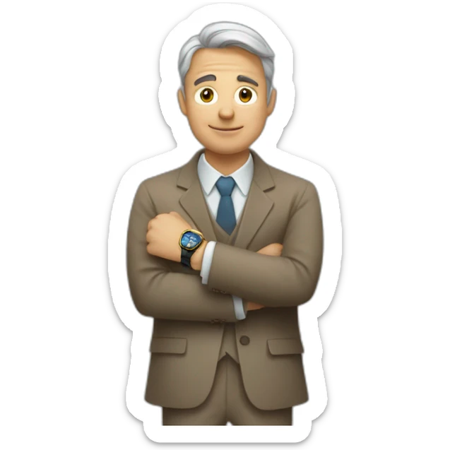 Un homme en costume qui regarde sa montre au poignet sticker