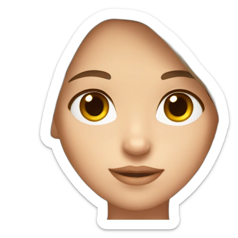 girl with brown straight hair brown eyes and fair skin sticker