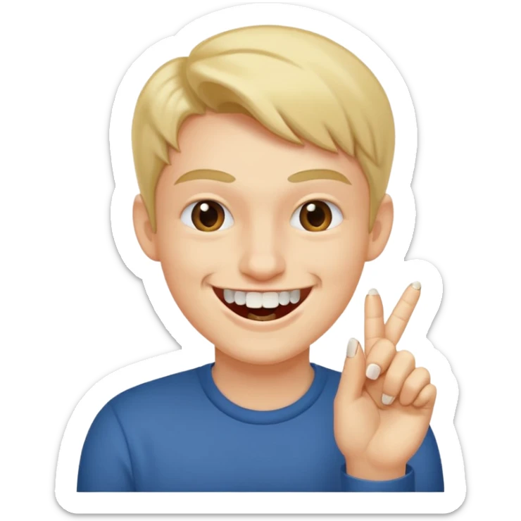 Emoji gêne et content qui mort un seule ongle Et on voit ses dents plus flatter  sticker