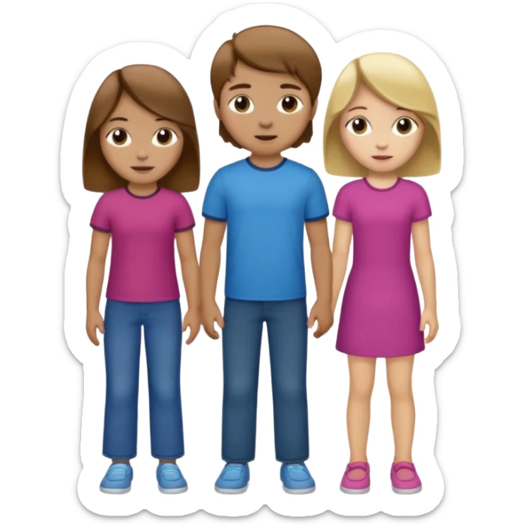 1 brown hair fair skin brother 4 brown hair sisters 1 blond sister sticker