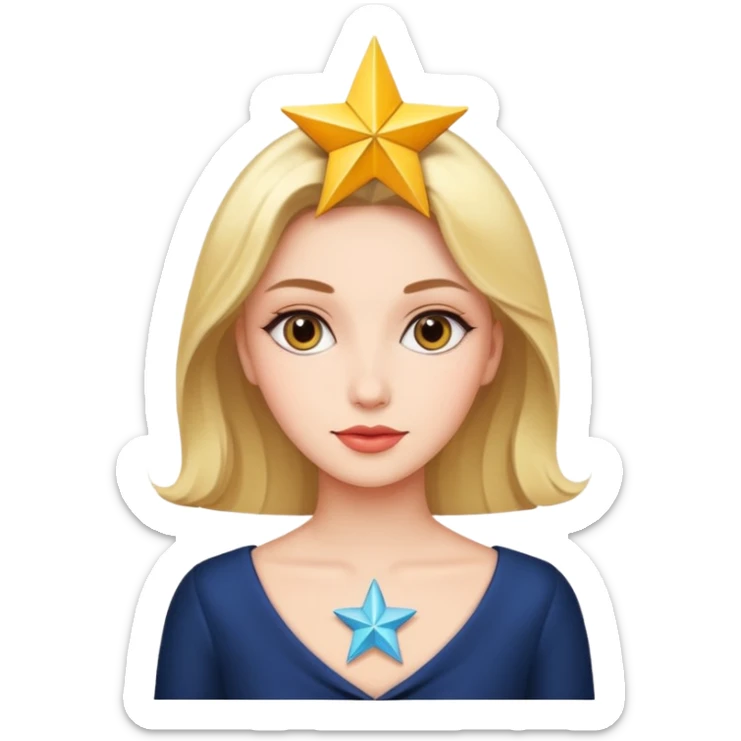 PAINTING ARTIST V.I.P WOMEN WITH A STAR IN THE BACK GROUND sticker