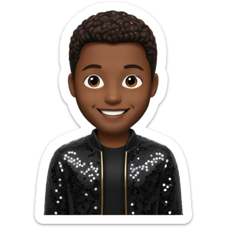 Joel JoJo Hailey from Jodeci/K-Ci & JoJo with dark brown, black sequin outfit sticker
