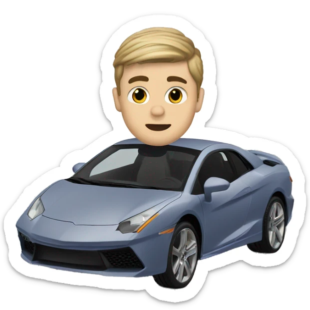 Justin Bieber driving a car￼ sticker