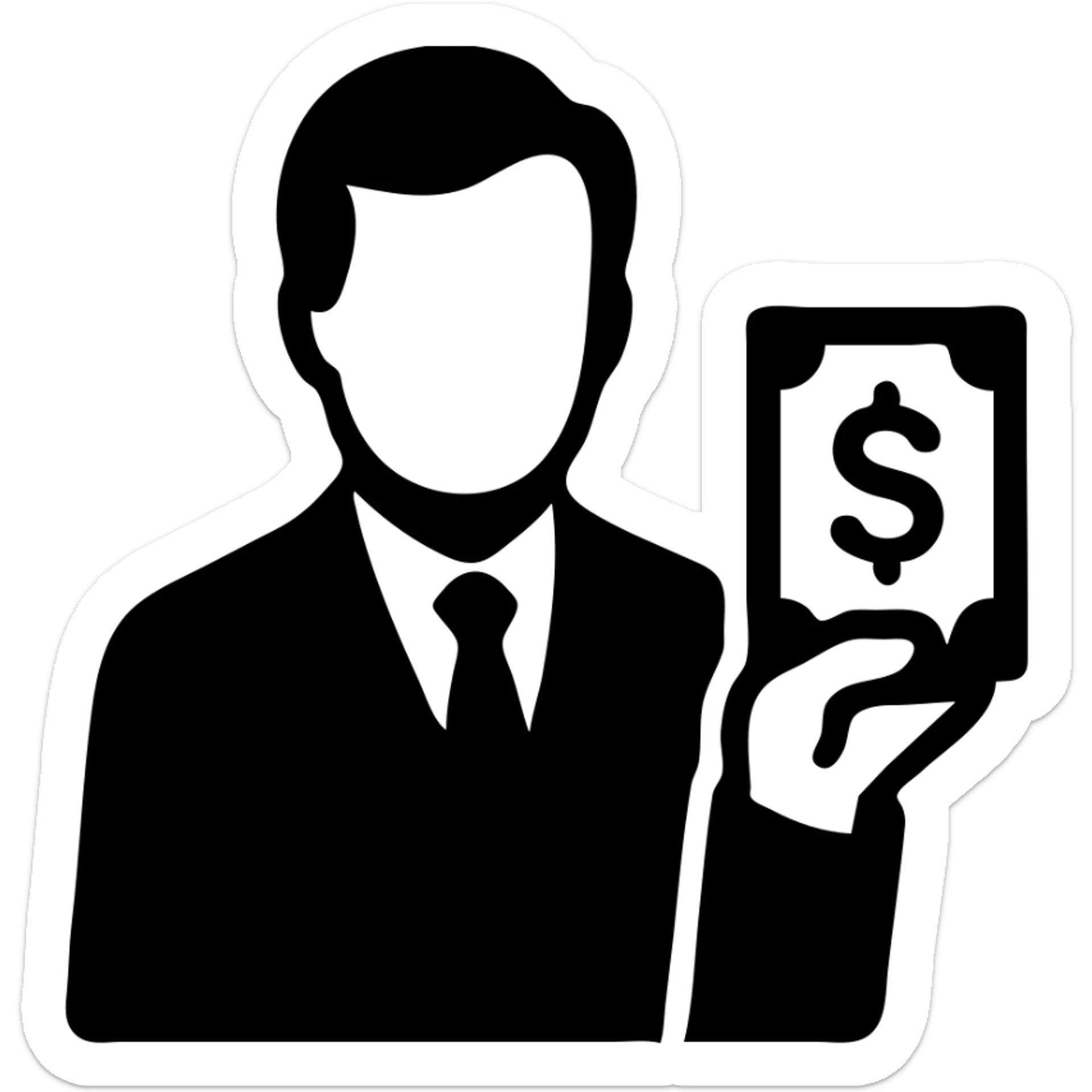 Nikolai Astrup, Norwegian politician, holding a pack of money in his hand sticker