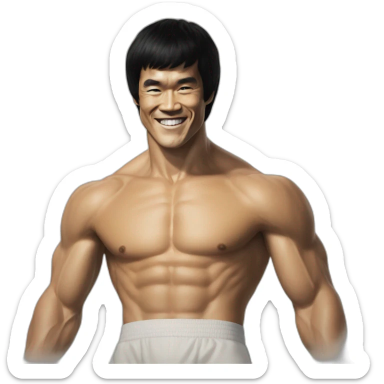 Bruce Lee smiling sticker