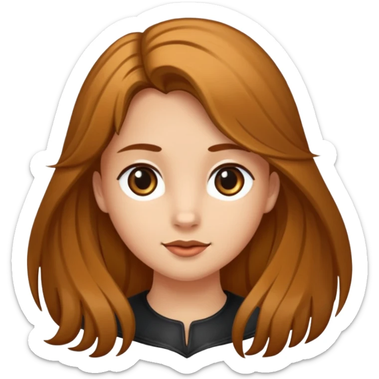 Ein braunhaariges Mädchen mit langen glatten Haaren und sitzend auf einem Braunen Pferd mit schwarzer Mähne ohne Abbzeichen sticker