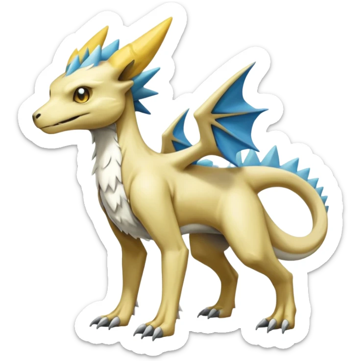 Manectric-Lucio-Cubone-Trico-Draco-Fakémon-hybrid-creature (full body), 4 legs sticker