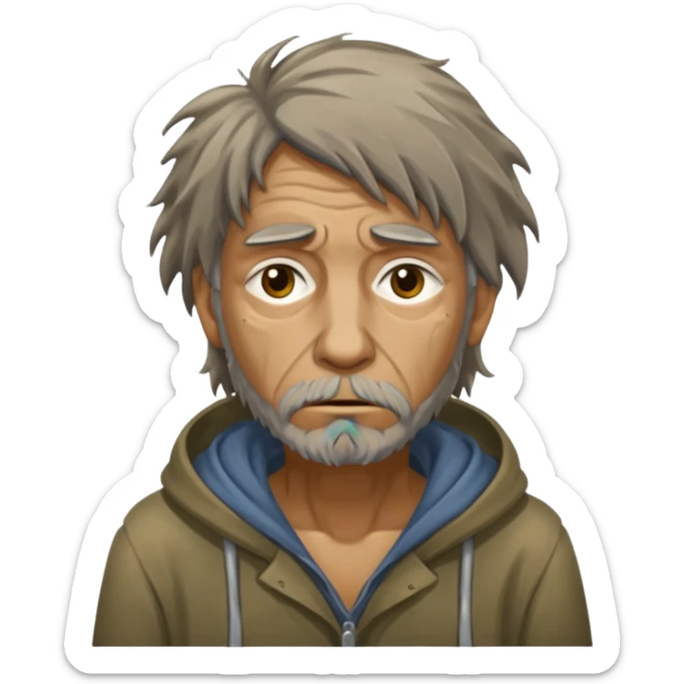 very dirty looking homeless person very very dirty and smelly looking sticker