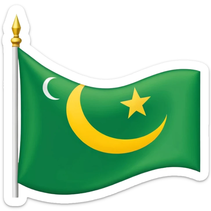 Flag of Kashmir it h crescent and star and of yellow, green and white colours  sticker