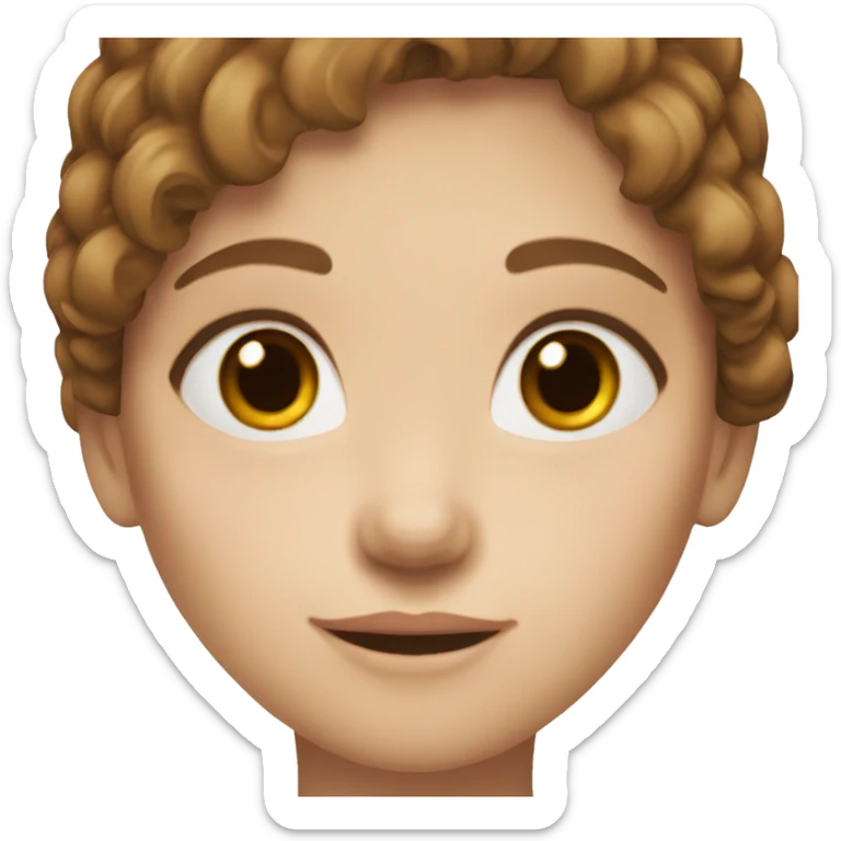 the girl is fair-skinned with brown hair and blue eyes with freckles sticker