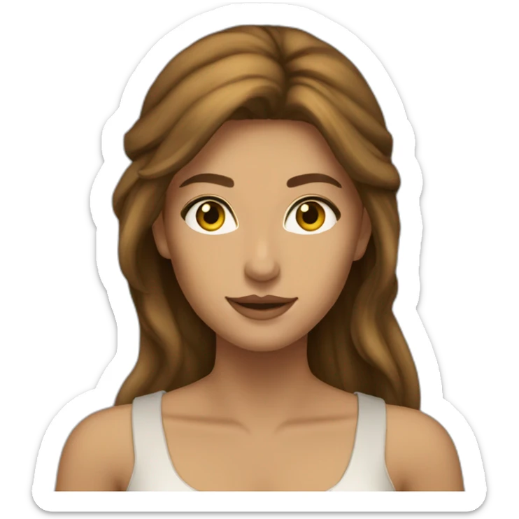 beautiful woman long brown hair golden eyes tan skin pirate sticker