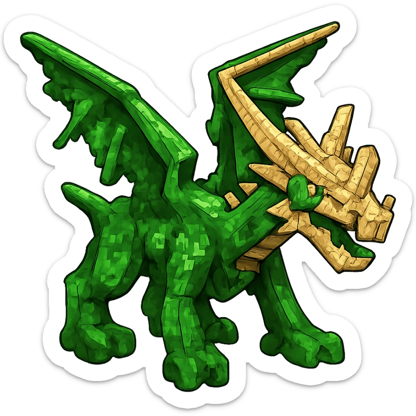 Enhance the clarity and sharpness of the extracted green dragon, keeping the background transparent and preserving the original style of the image. sticker
