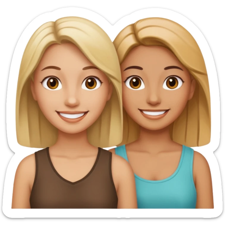 Dos mujeres juntas que una sea de color trigueña y de color blanca sticker