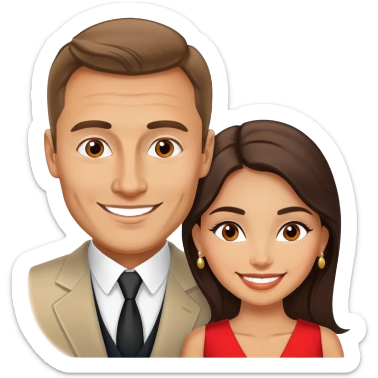 Couple having an adventure in Montenegro russian man and elegant  Latina girl  sticker