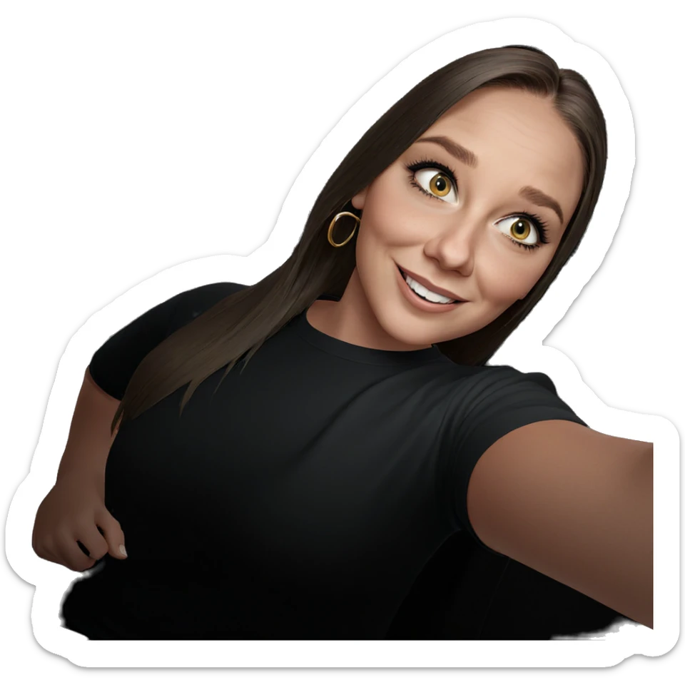 smiling girl in car selfie sticker