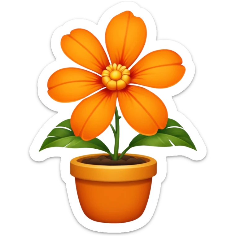 un emoji assez petit : une fleure tropical orange féminine et qui inspire l’été  sticker