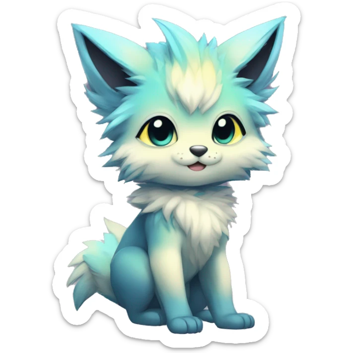 Anthro-Edgy-Gradient-Fantasy-Fur-Sona-Chibi-Shiny-Fakémon-Hybrid full body sticker