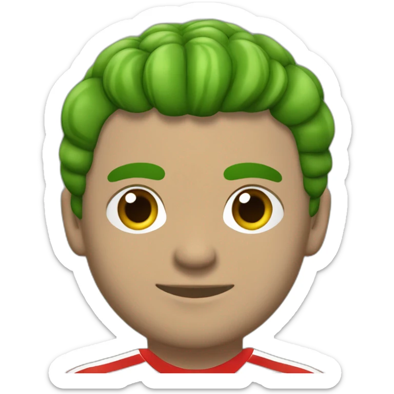 Jugador de fútbol camiseta verde y franjas roja sticker