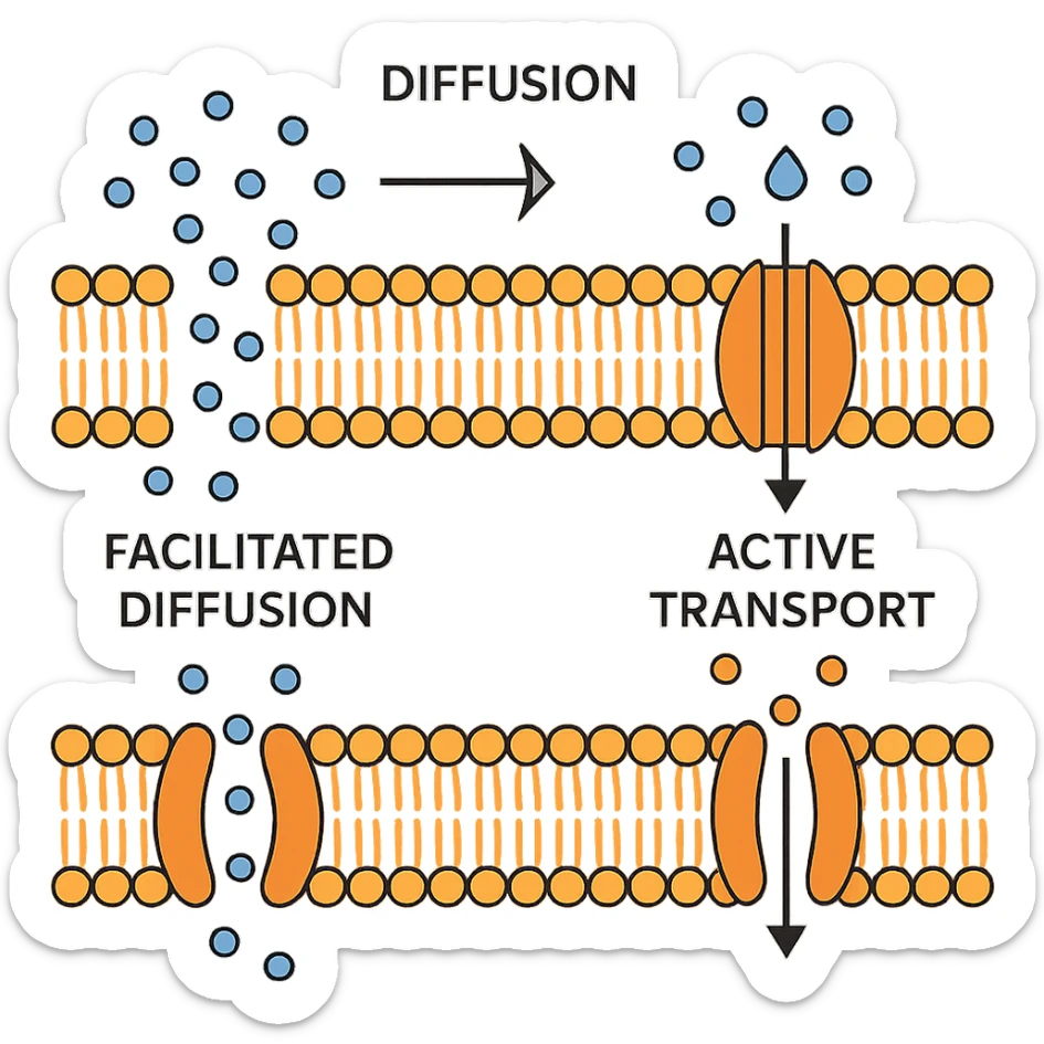 Transportvorgänge durch Biomembranen sticker