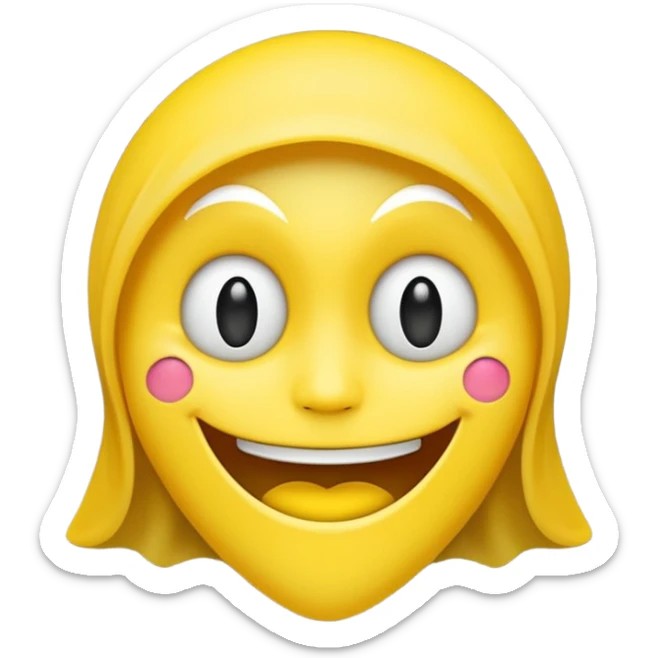 Emojis qui rigole fusionné avec l’emojis fantôme 👻 sticker