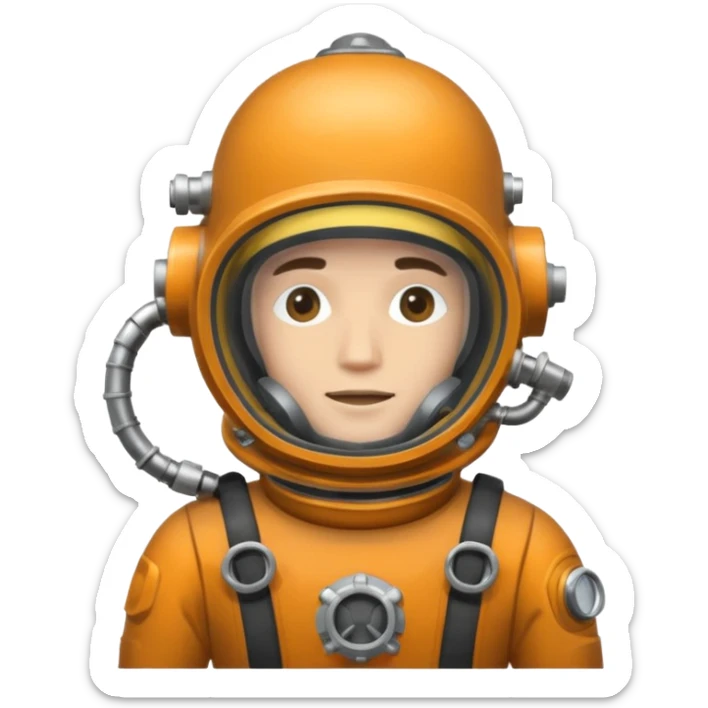 Buceador comercial trabajando, soldando una estructura metalica bajo agua sticker