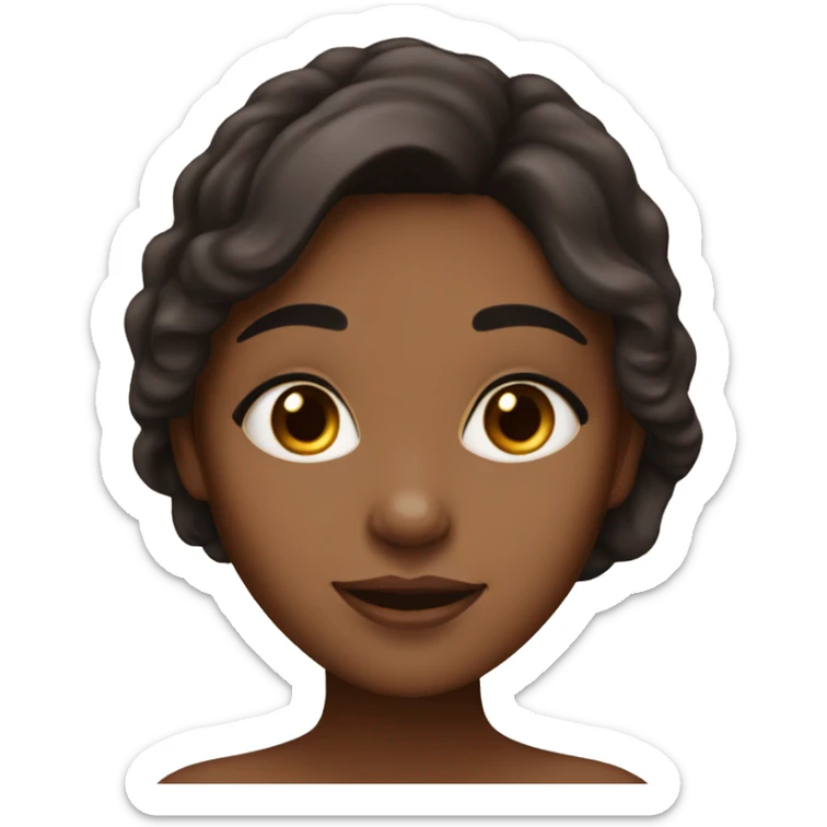 Caramel skin toned girl with dark hair and chocolate eyes  sticker