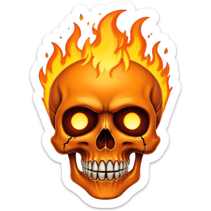 Soul Fire, in the style of gritty realism and your bleeding skull art sticker