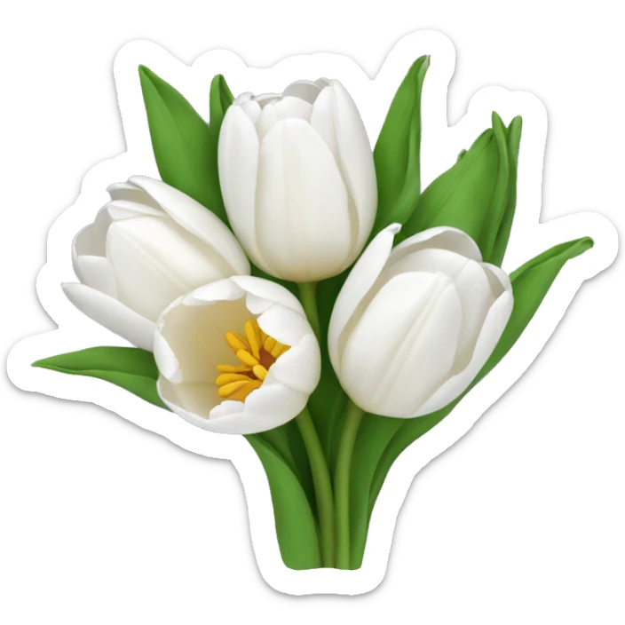 white tulip bouquet  sticker
