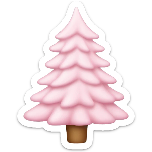 Pastel pink Christmas tree sticker