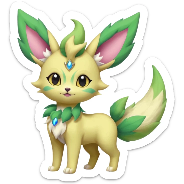  Fey Toony Espurr-Leafeon-Skitty-Delcatty-Sprigatito-Purrloin-fusion-hybrid sticker