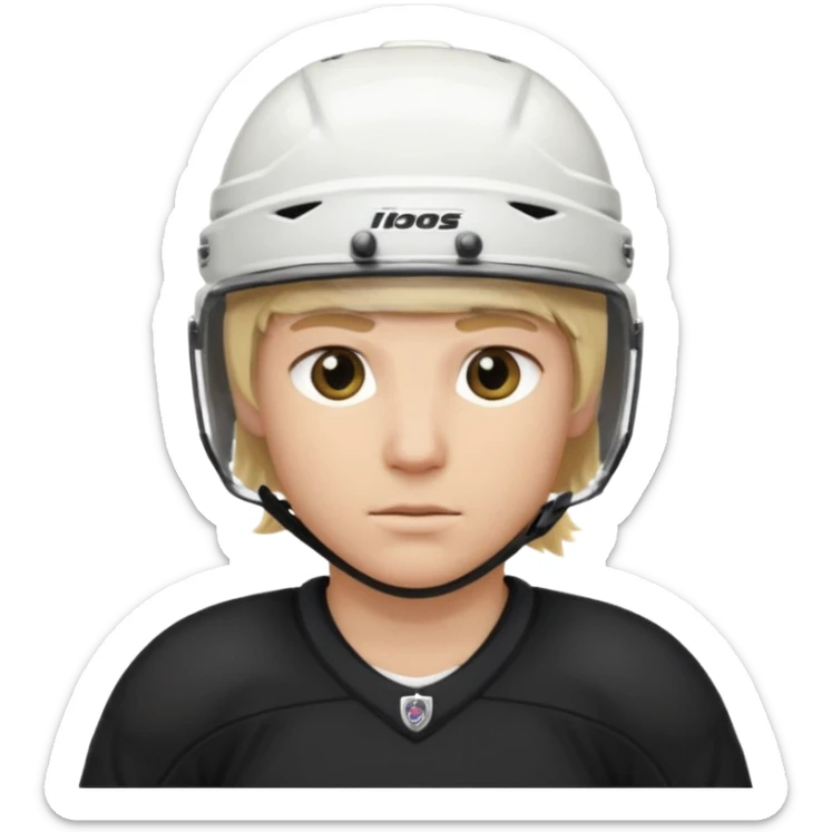 hockey player blonde hair black outfit helmet sticker