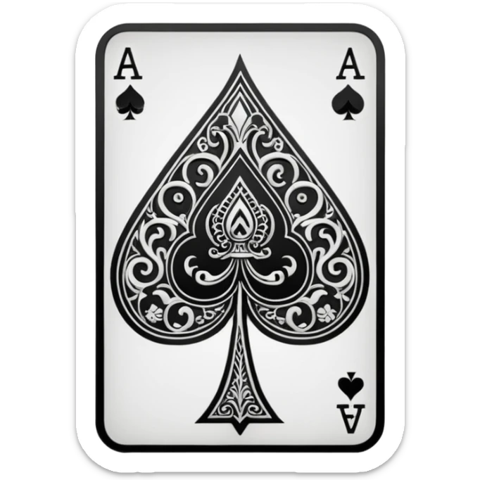 detail shot of card ace of spades sticker